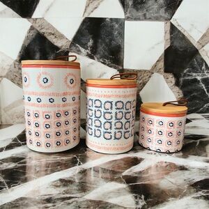 Set of 3 Threshold Ceramic Canister Set with Lids